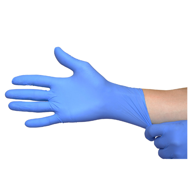 Nitrile 4 Mil Blue Latex Free Exam Grade Disposable Gloves (100 Pieces Per Box)