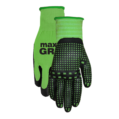 MAX-GRIP Work Gloves Small/Medium Green (3-Pack)